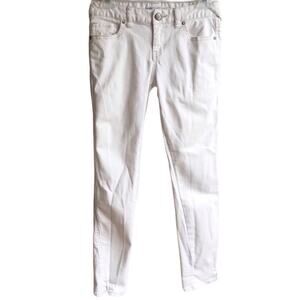 Free People White Mid Rise Ankle Crop Capri Skinny Jeans Size 25 Stretch Denim